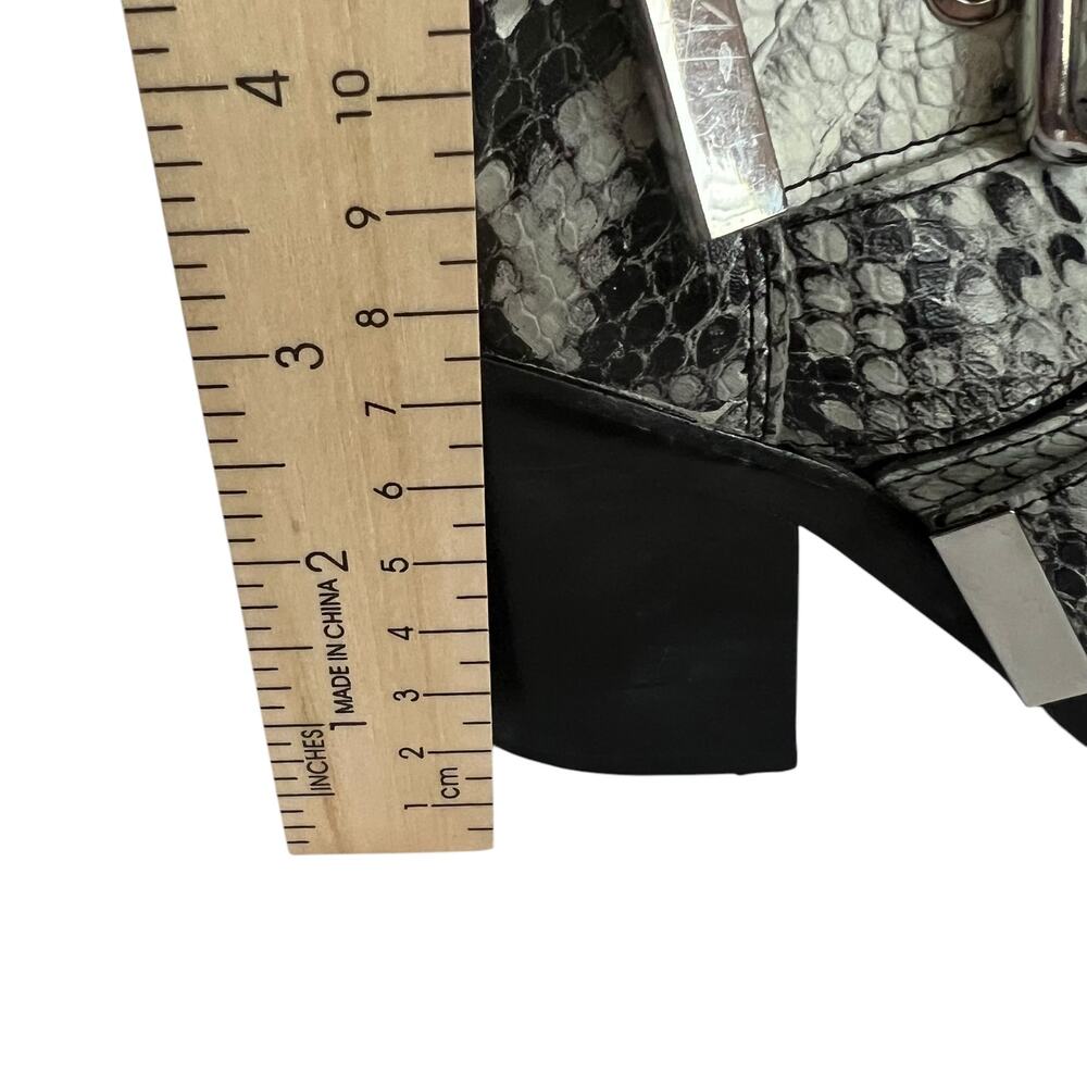 Jeffrey Campbell Caceres Buckle Snake Embossed Ankle Boots Size 6.5 - Picture 14 of 15